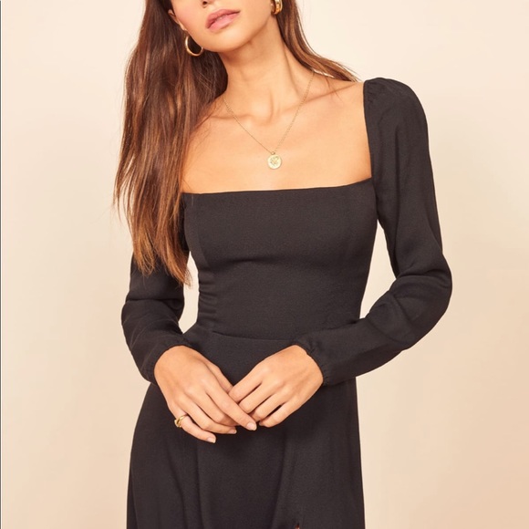 NWT Reformation Sigmund Dress Black - Picture 3 of 7